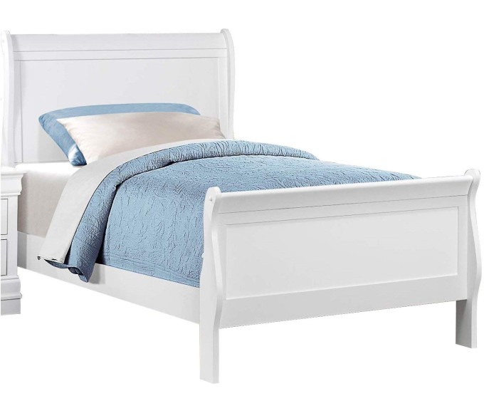 Louis Philippe Single Bedframe - White